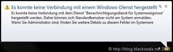 Mehr über den Artikel erfahren keine Verbindung mit Benachrichtungsdienst für Systemereignisse