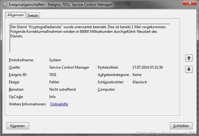 Mehr über den Artikel erfahren Remotedesktopdienste wurde unerwartet beendet