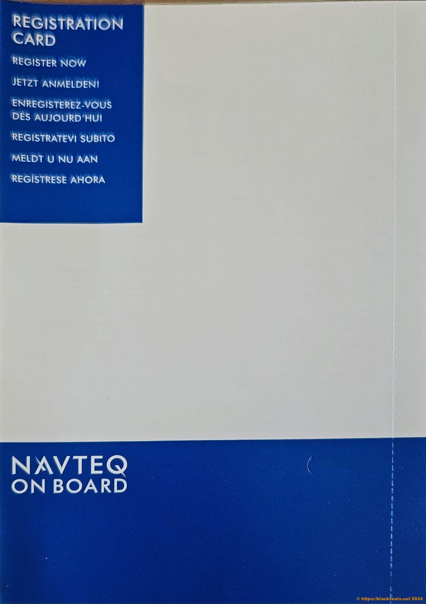NAVTEQ-Digital-Map-Update-2008-2009-Registration-Card
