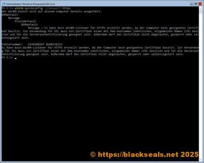 winrm quickconfig https fehler